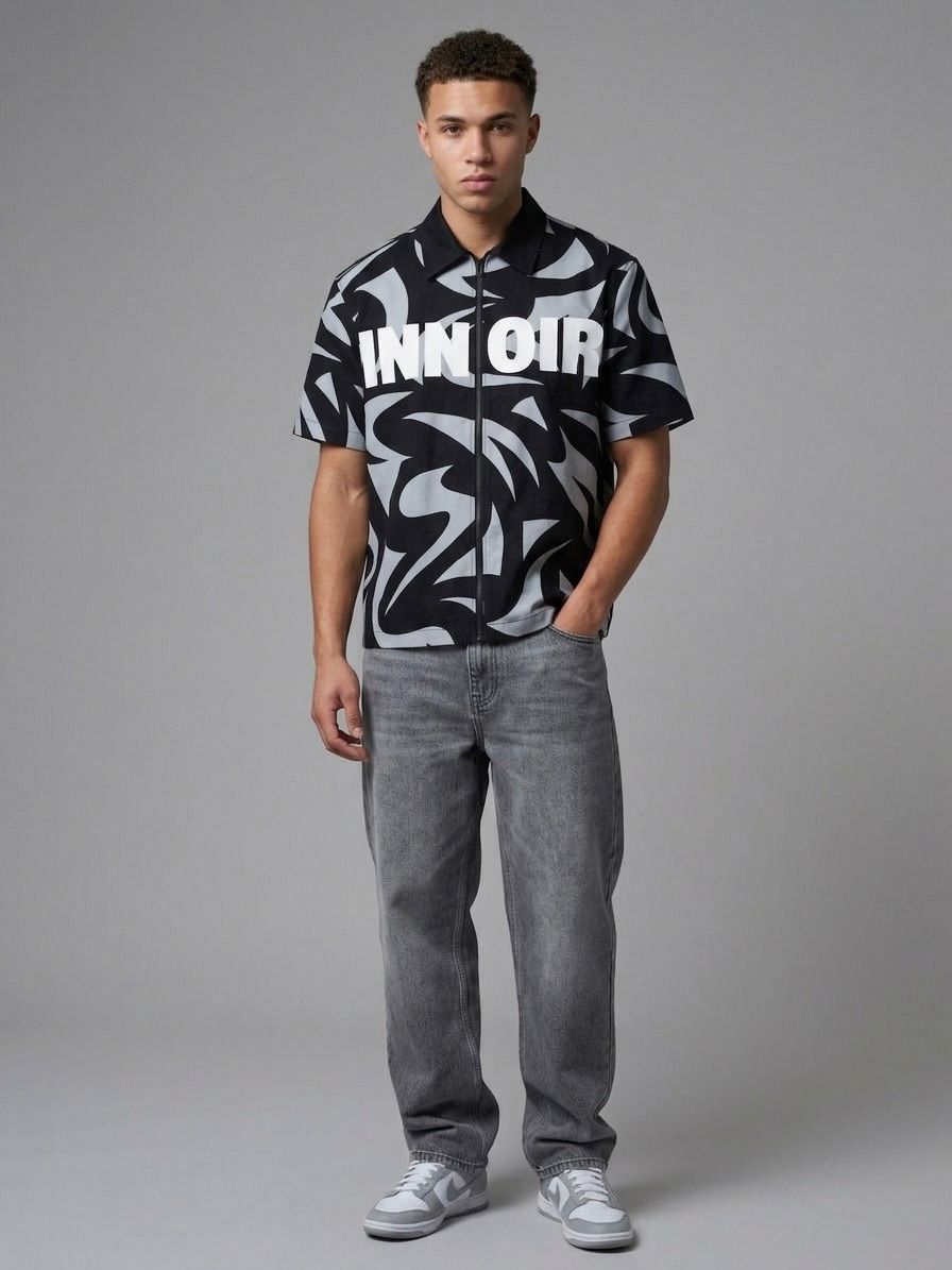 Black Mirage Zip Shirt